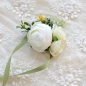 브라이덜샤워 부드 꽃팔찌(화이트)