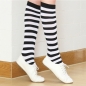 여성용 스트라이프 니삭스(화이트+블랙) (46cm)