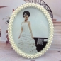 진주 원형 사진 액자(5x7) (화이트)