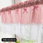 로맨틱 레이스 체크 바란스 커튼 A형(106cmx45cm) (핑크)