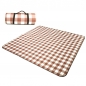 감성캠핑 체크 돗자리(200x200cm) (브라운)